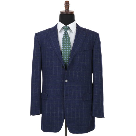 Ermenegildo Zegna Other - Ermenegildo Zegna Roma 100% Wool Sport Coat - Navy Blue w/Green Checks - Size 44